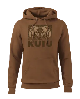 KUIU Distressed Box Logo Hoodie | Saddle