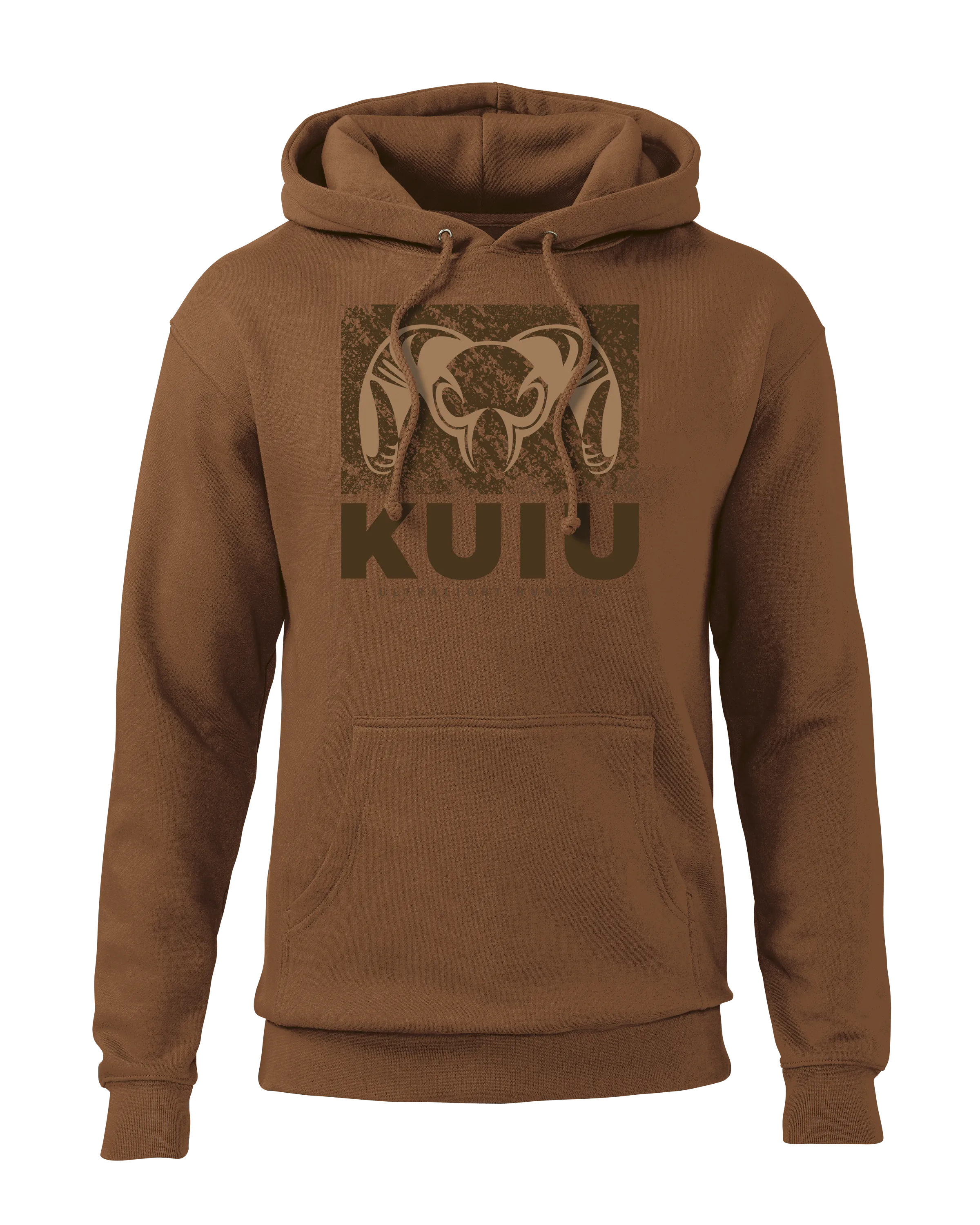 KUIU Distressed Box Logo Hoodie | Saddle