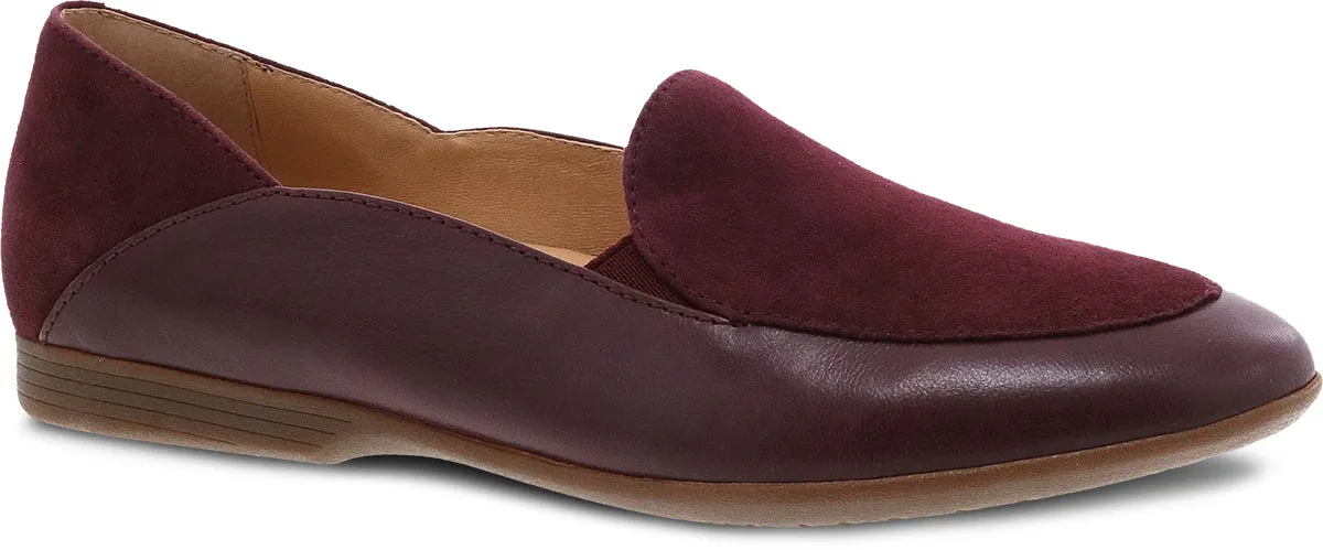 Lace Wine Glazed Leather Flat