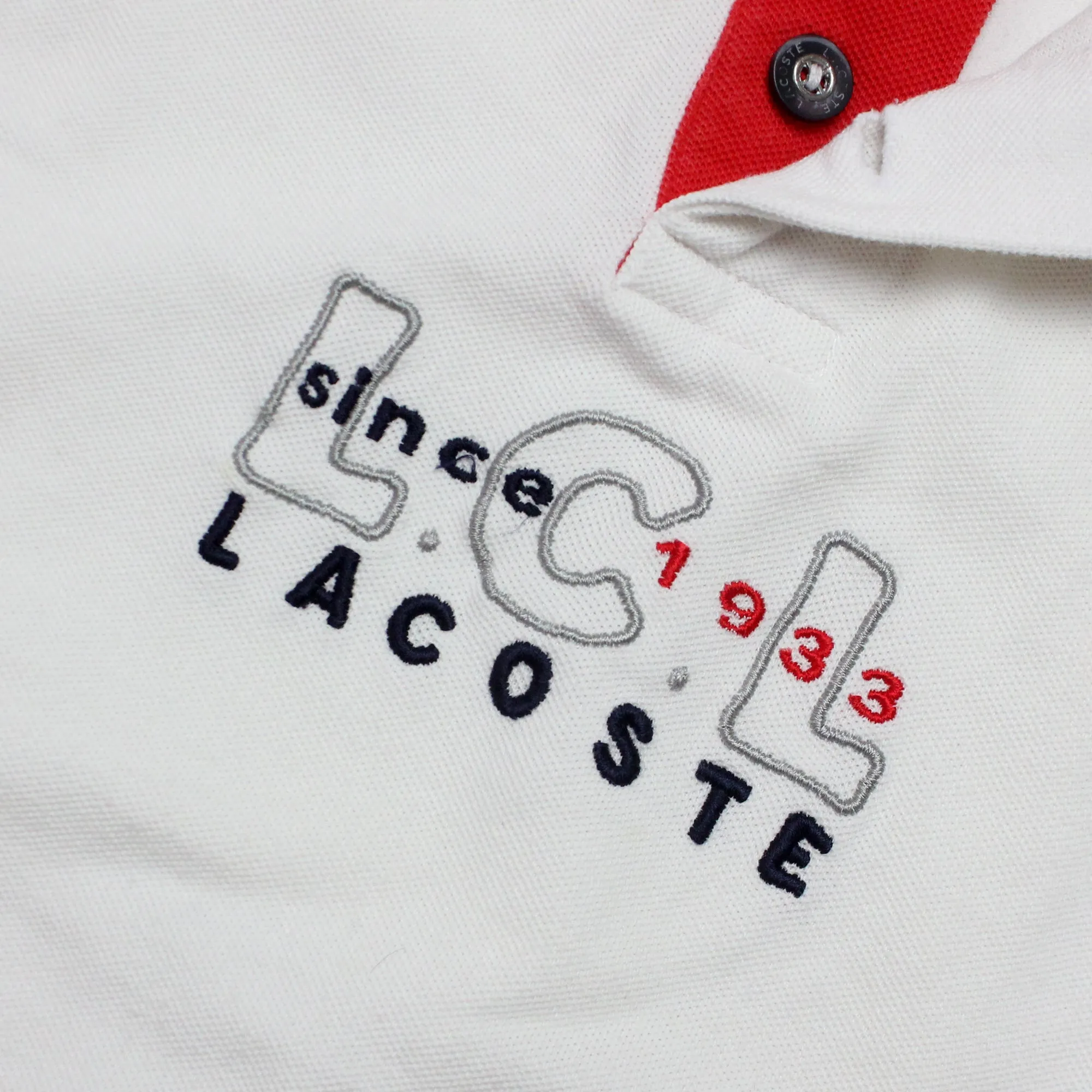 Lacoste White Panelled Polo Shirt circa 1990's