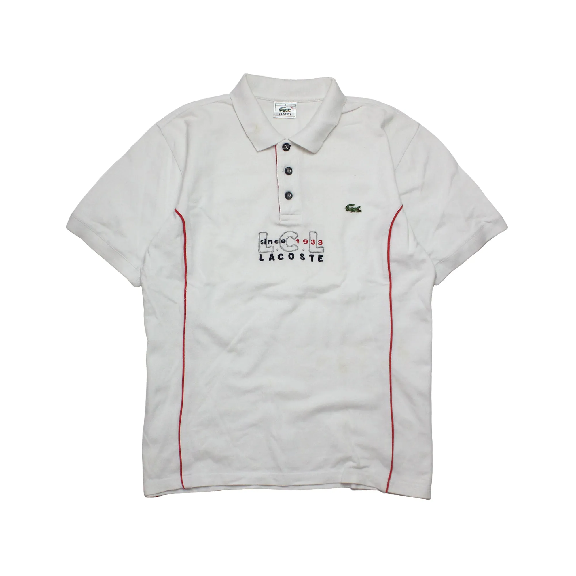 Lacoste White Panelled Polo Shirt circa 1990's