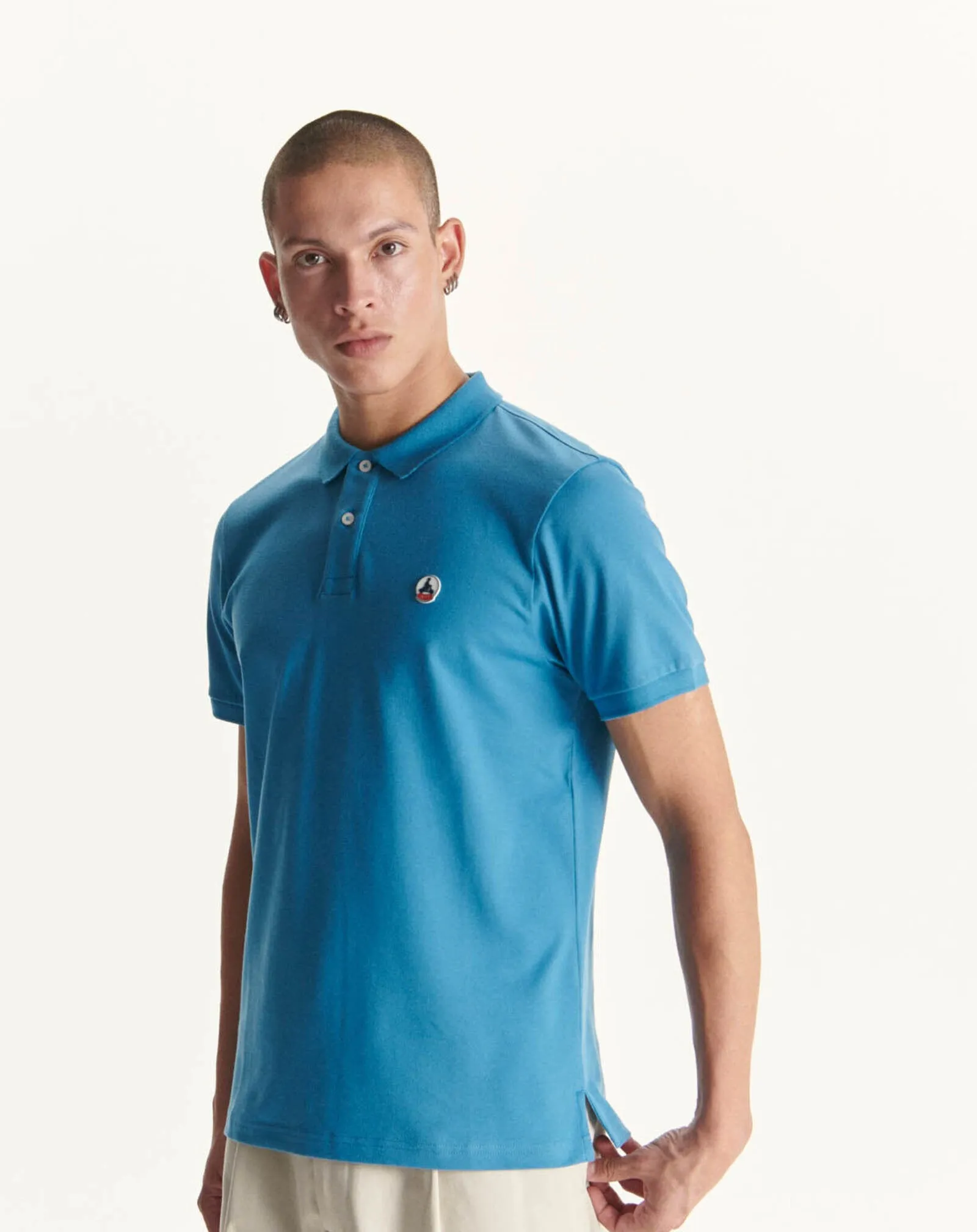 Light denim Marbella organic cotton polo shirt