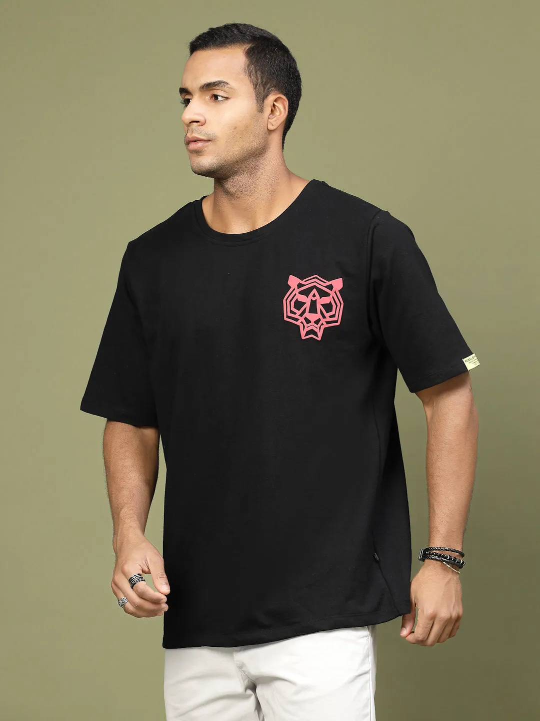 Majestic Tiger Puff Print Oversized T-Shirt