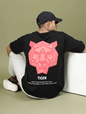 Majestic Tiger Puff Print Oversized T-Shirt