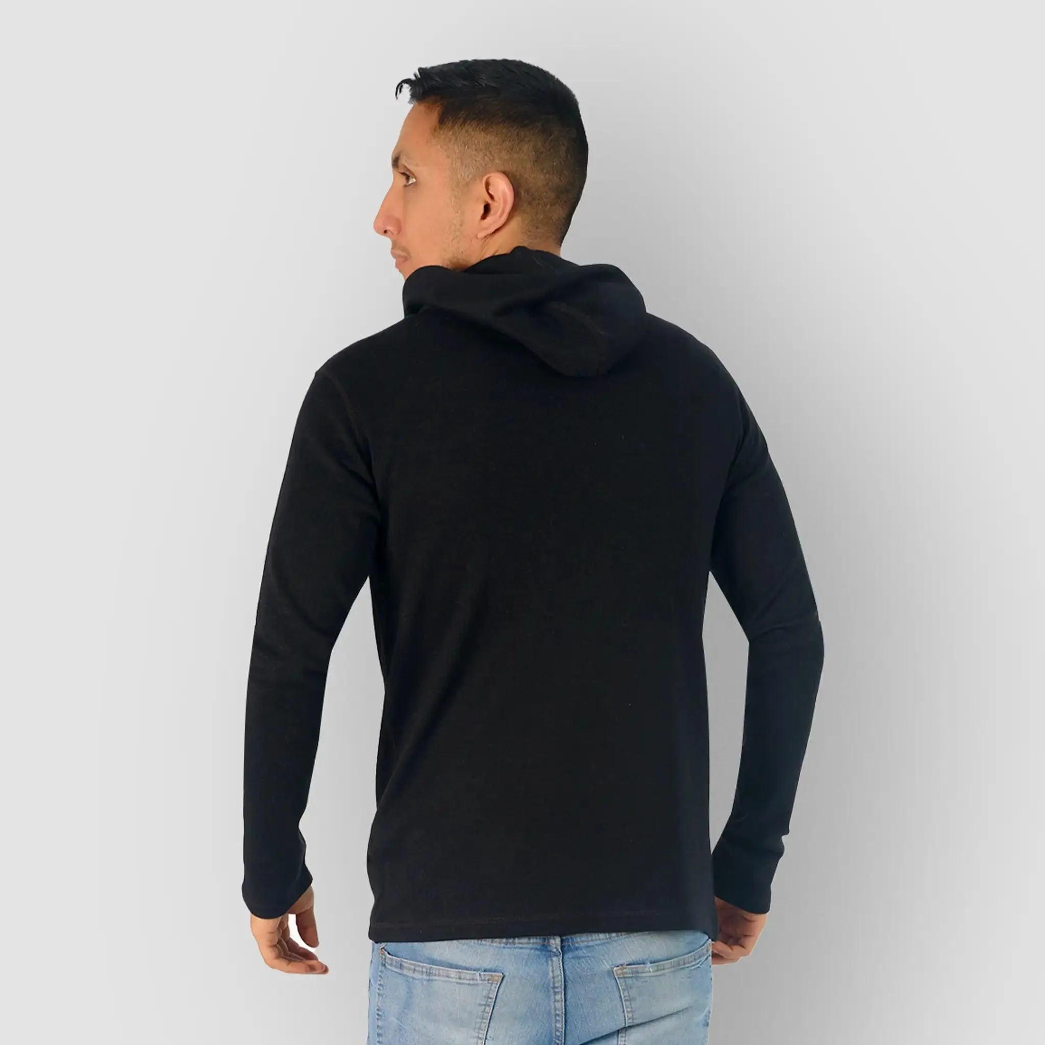 Men's Alpaca Wool Pullover Hoodie: 300 Lightweight