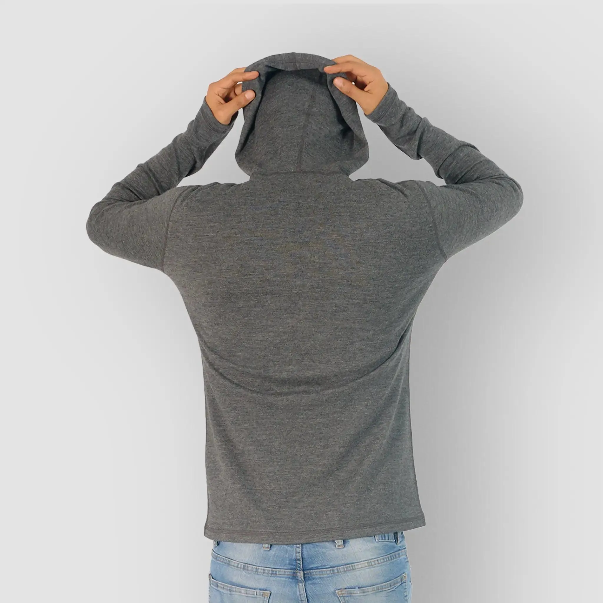 Men's Alpaca Wool Pullover Hoodie: 300 Lightweight