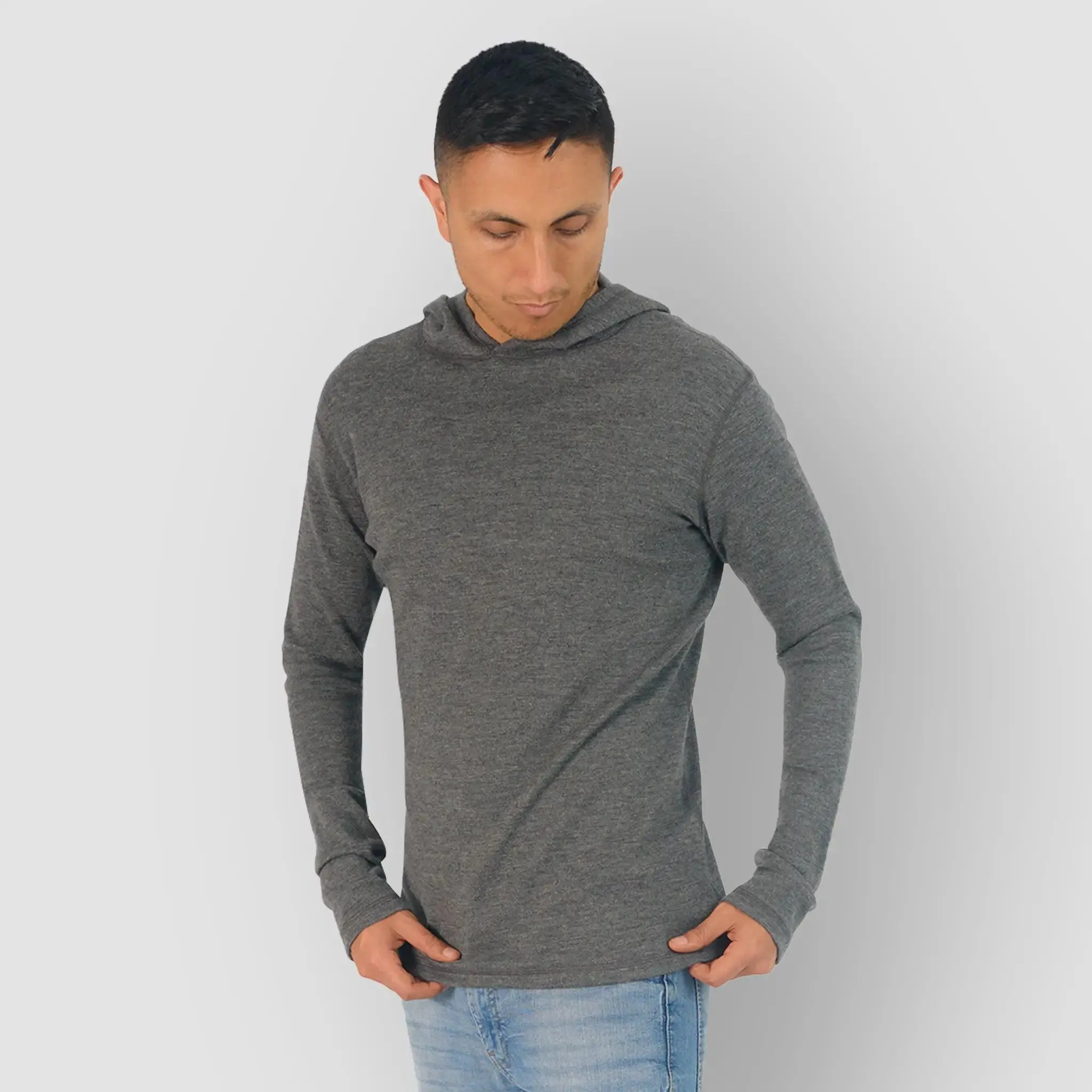 Men's Alpaca Wool Pullover Hoodie: 300 Lightweight