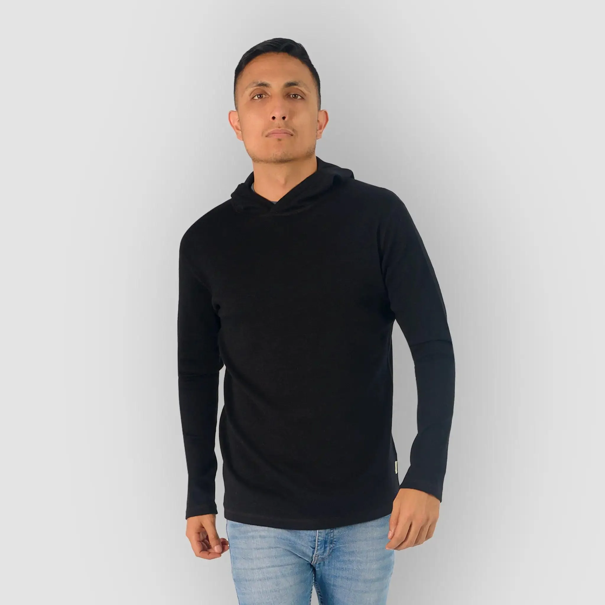 Men's Alpaca Wool Pullover Hoodie: 300 Lightweight