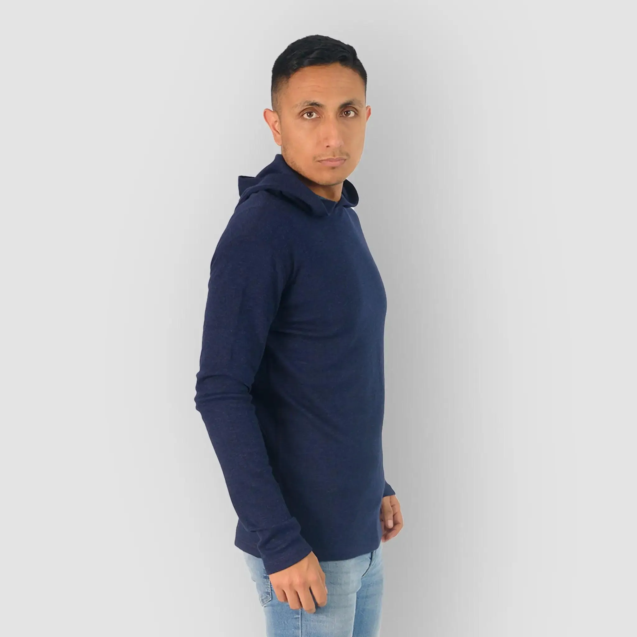 Men's Alpaca Wool Pullover Hoodie: 300 Lightweight