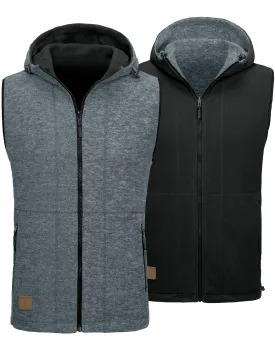 Men's Lightweight Reversible Fleece Hood Vest