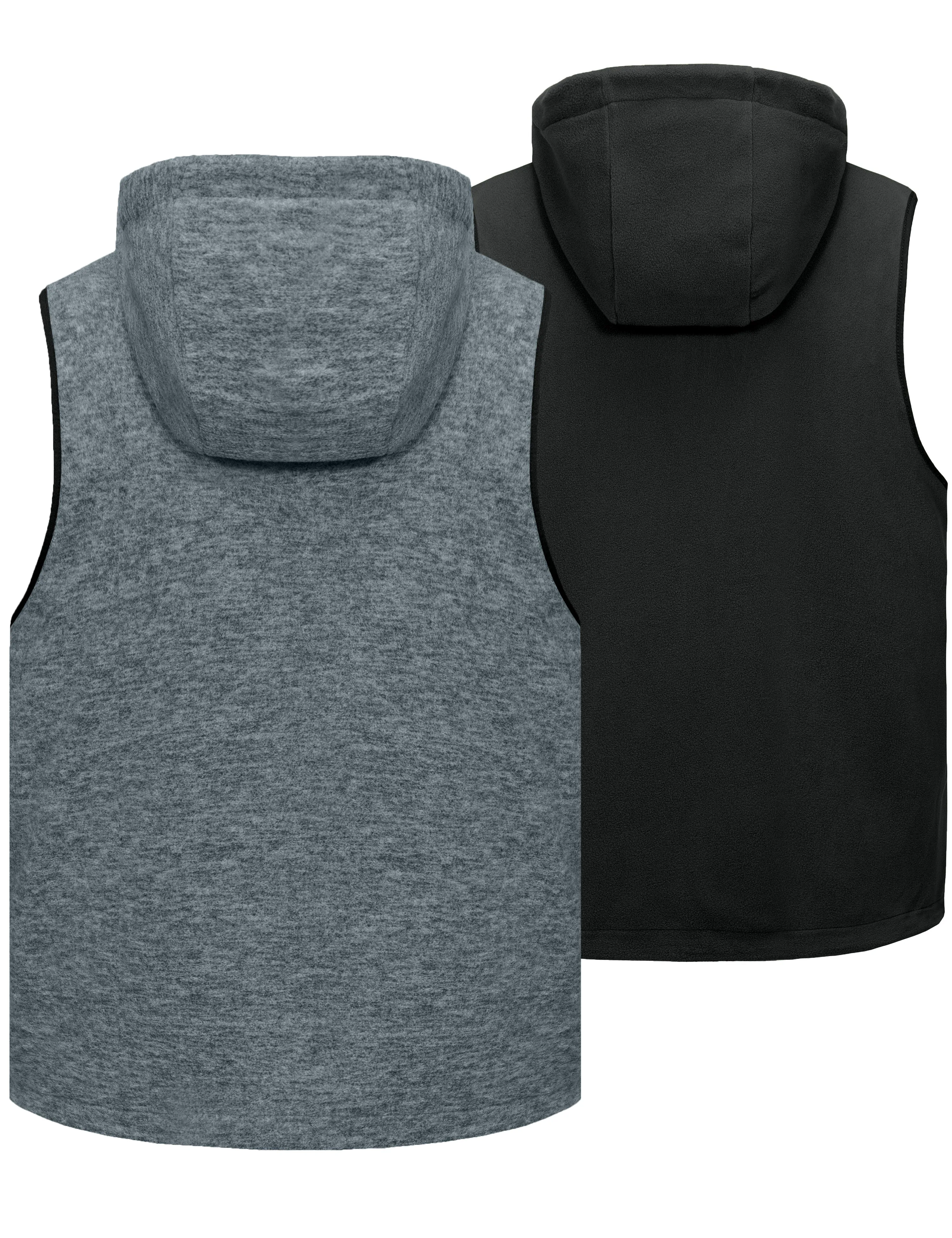 Men's Lightweight Reversible Fleece Hood Vest