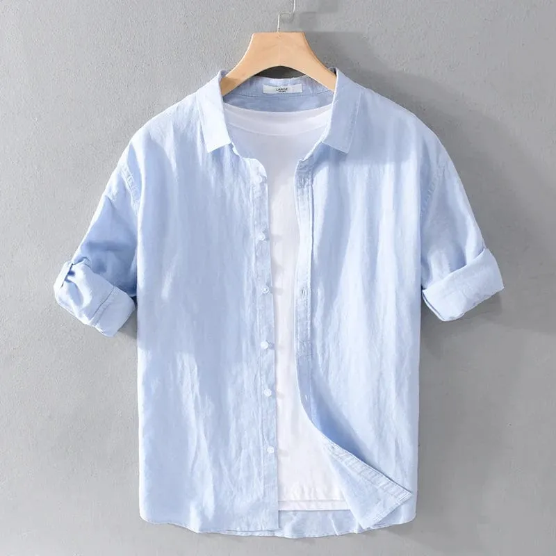 Men's Long Sleeve Linen Shirts | Casual Fashion Comfortable Tops | Variety of Colors