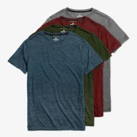 Men's Merino Wool Crew Neck T-Shirt 4-Pack