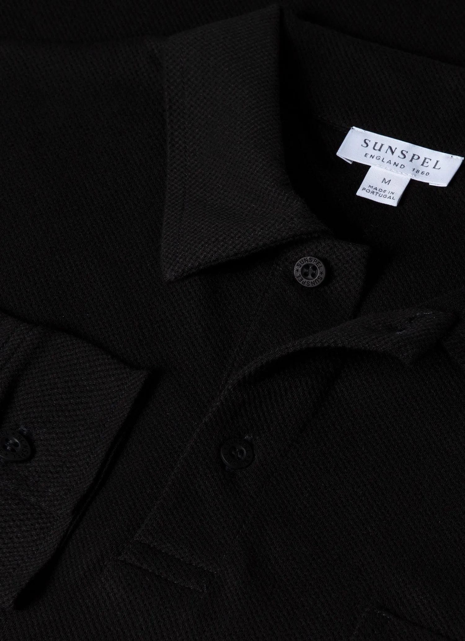 Men's Sea Island Cotton Riviera Polo Shirt in Black