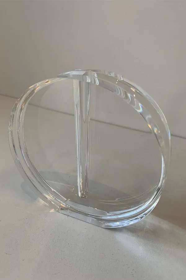 Mid Century Modern Round Lucite Bud Vase