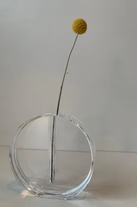 Mid Century Modern Round Lucite Bud Vase