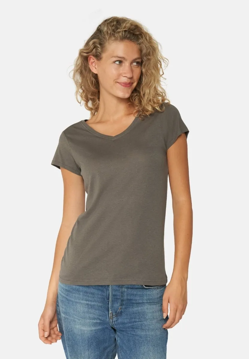 MODAL V NECK T-SHIRT FOR WOMEN