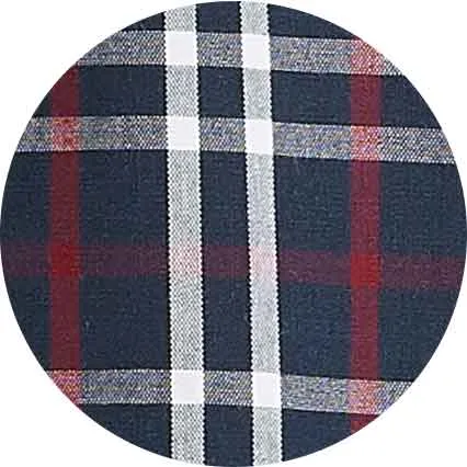 Navy White Burgundy Check Button-Down Shirt