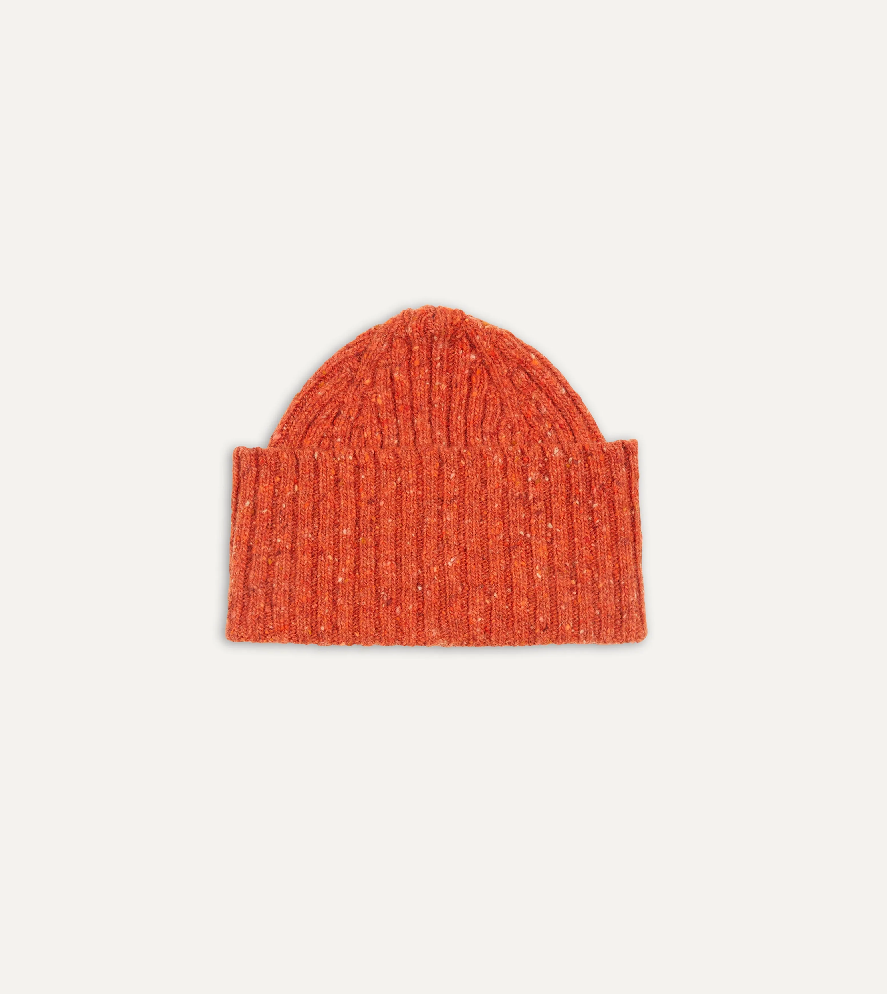 Orange Donegal Ribbed Merino Knit Cap