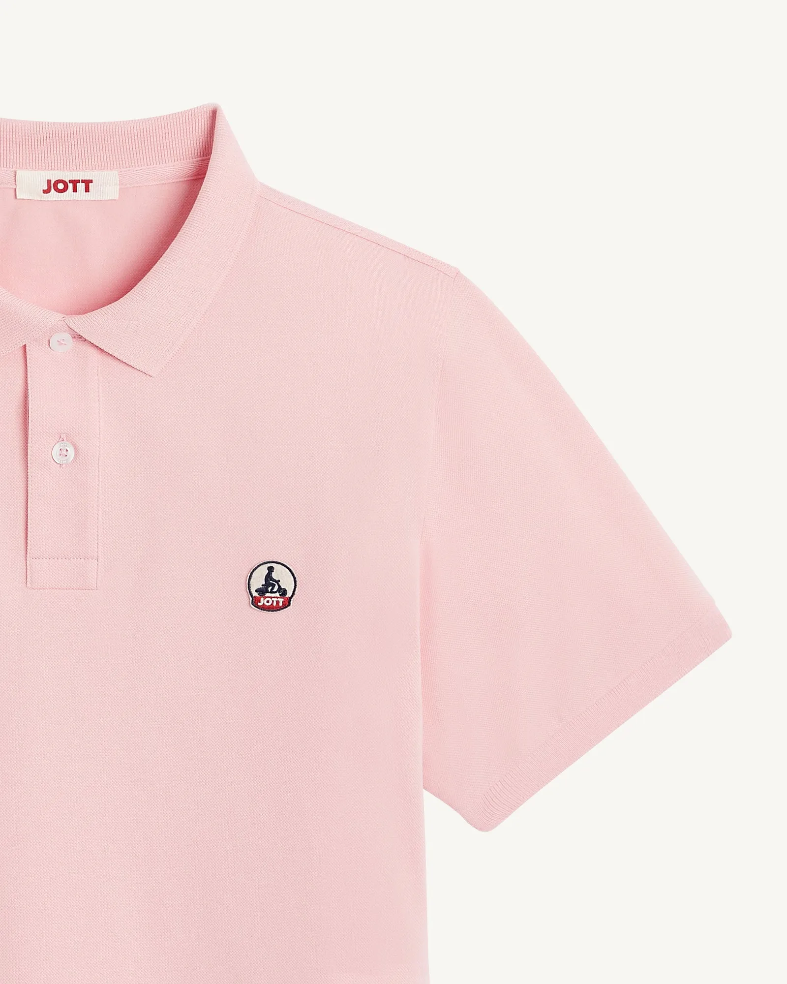 Peach pink organic cotton polo shirt Marbella