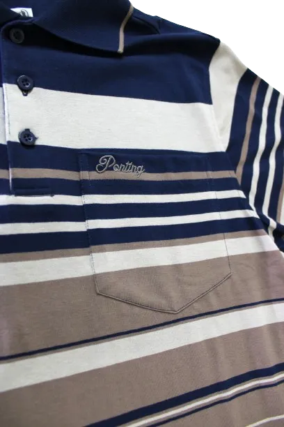 POINTING S/S Navy/Brown/Beige Golfer