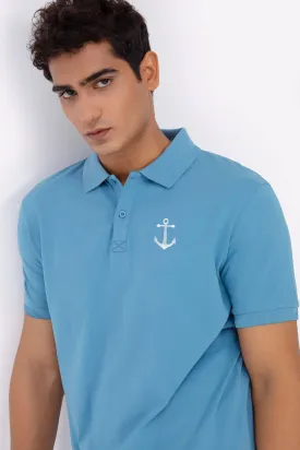 Polo Republica Men's Anchor Embroidered Short Sleeve Polo Shirt