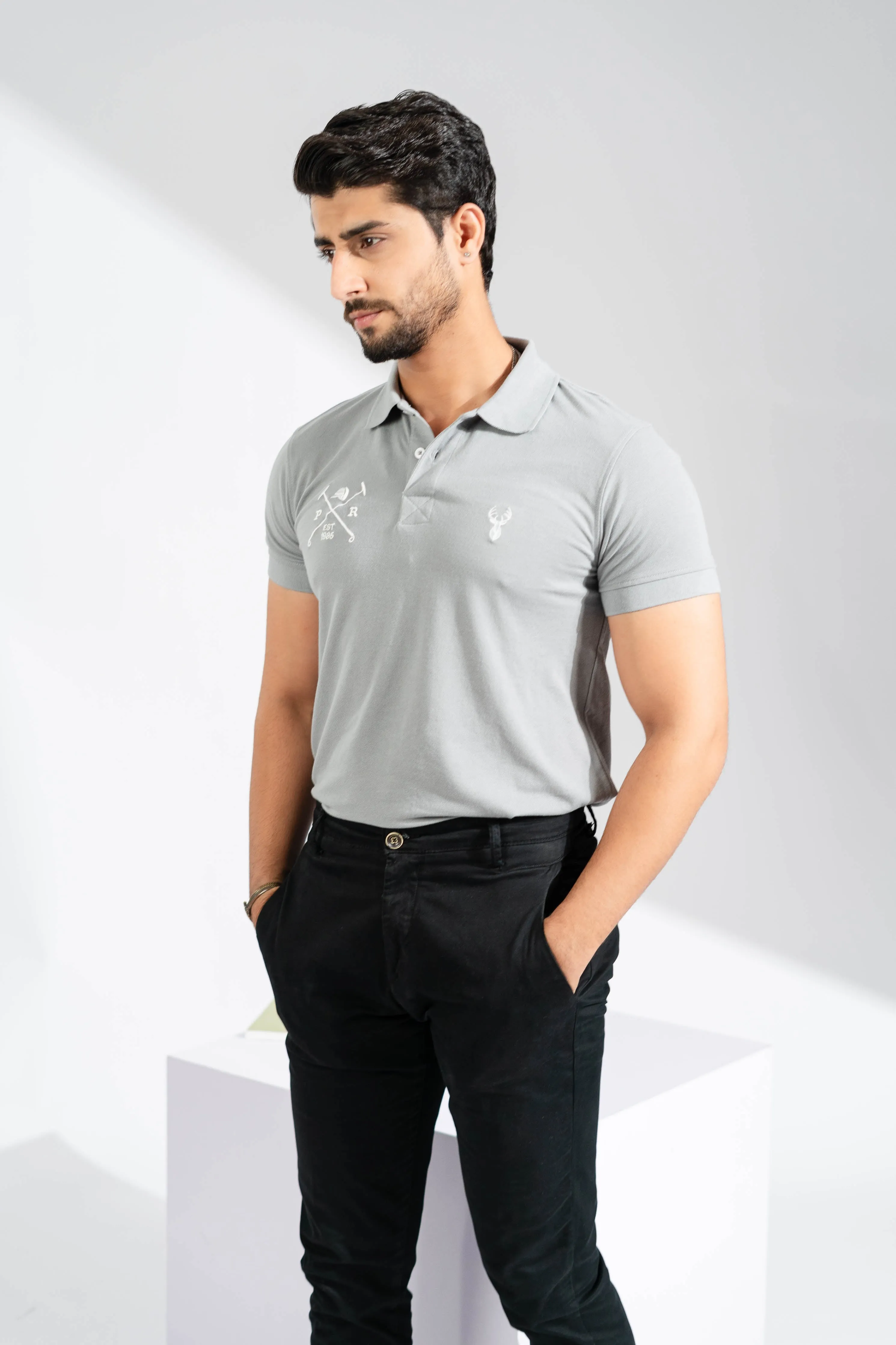 Polo Republica Men's Deer & Mallets Embroidered Short Sleeve Polo Shirt