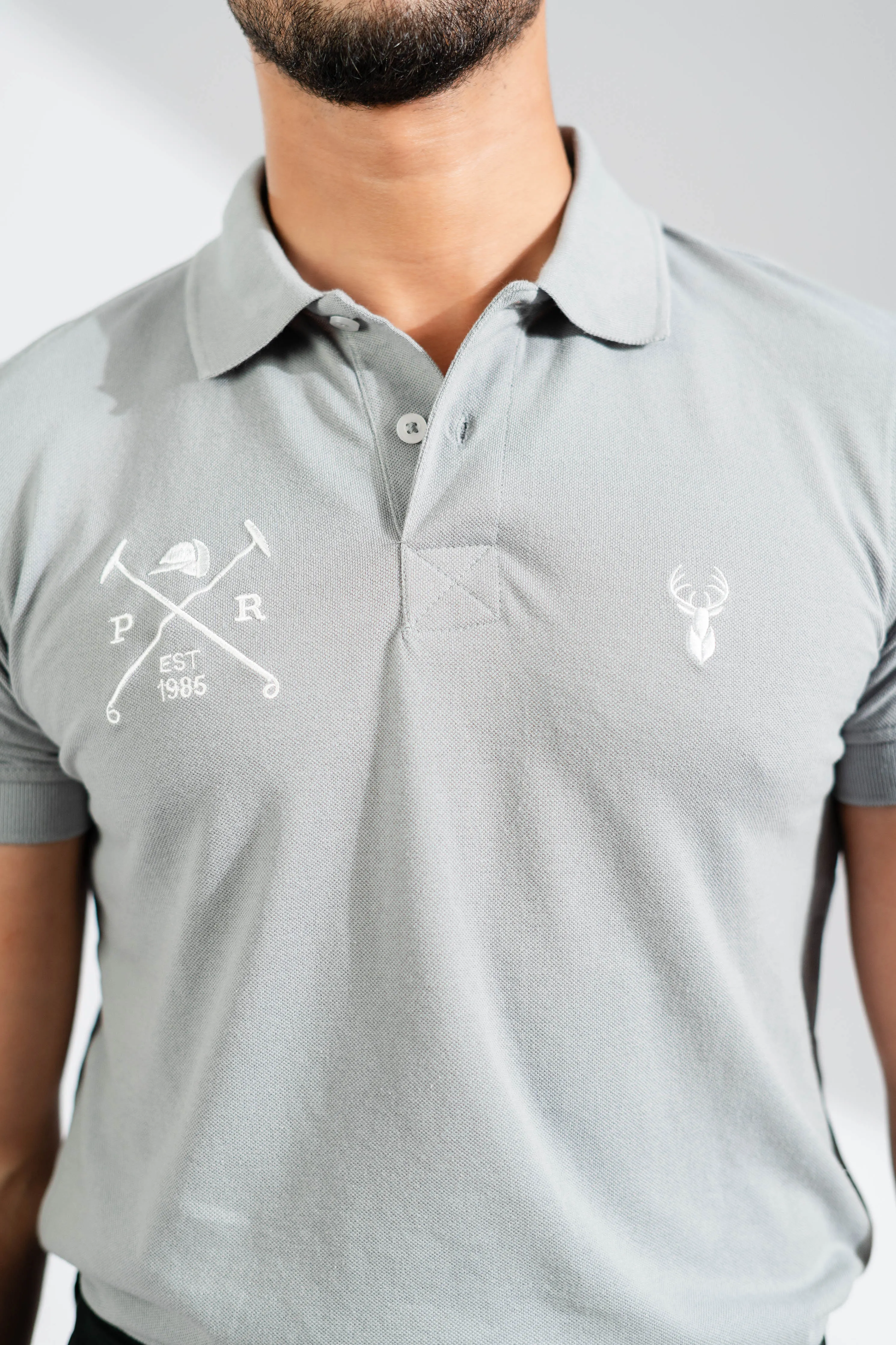 Polo Republica Men's Deer & Mallets Embroidered Short Sleeve Polo Shirt