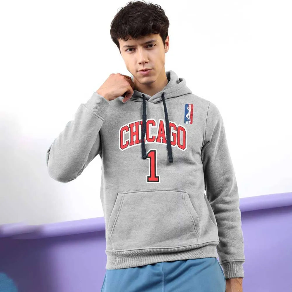 Polo Republica Men's NBA Chicago Printed Fleece Pullover Hoodie