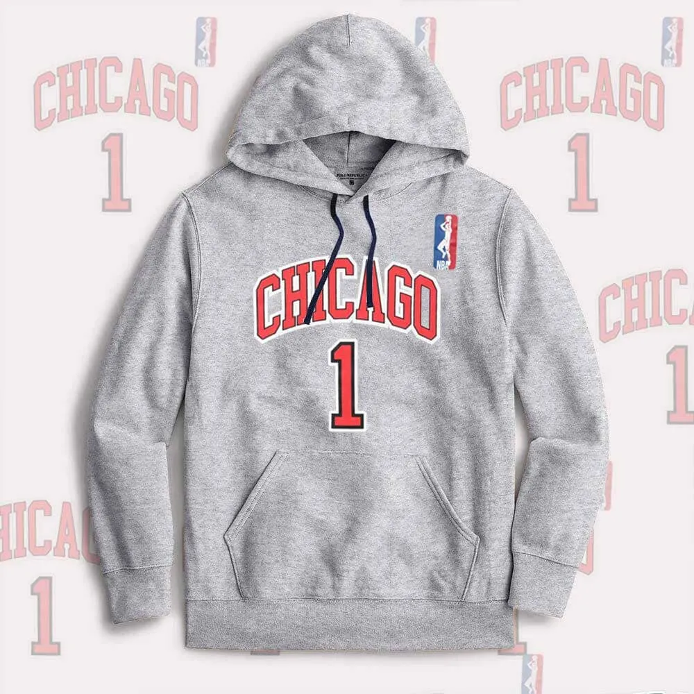 Polo Republica Men's NBA Chicago Printed Fleece Pullover Hoodie