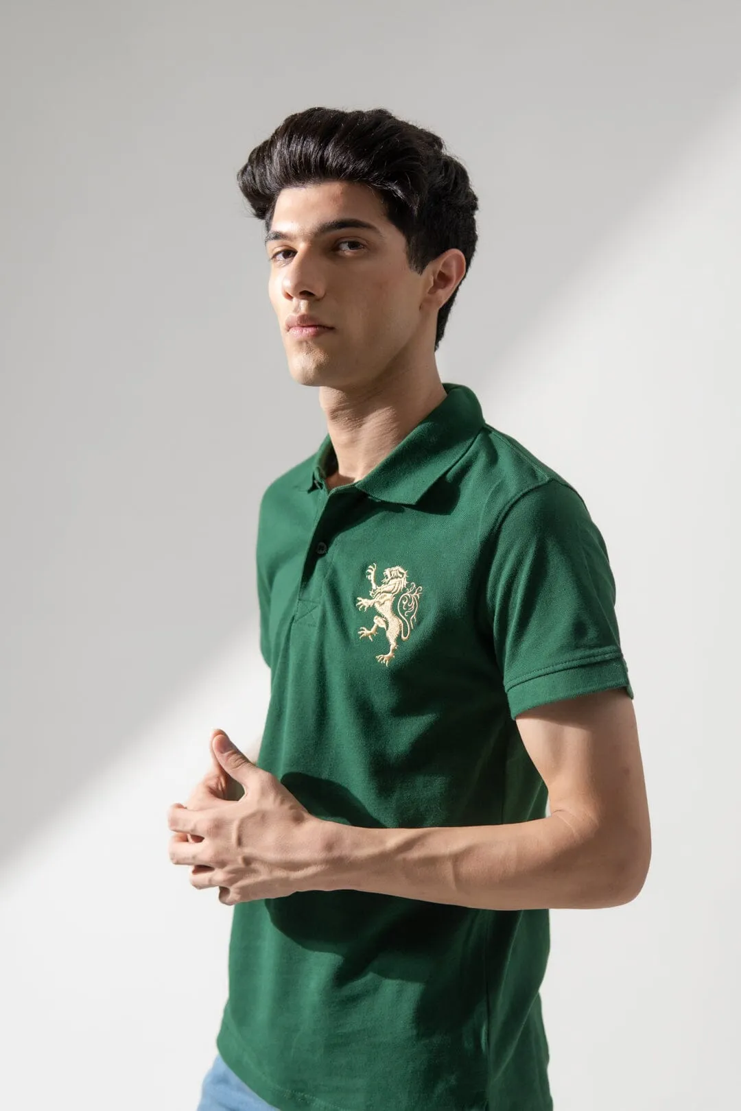 Polo Republica Men's Regal Lion Embroidered Short Sleeve Polo Shirt