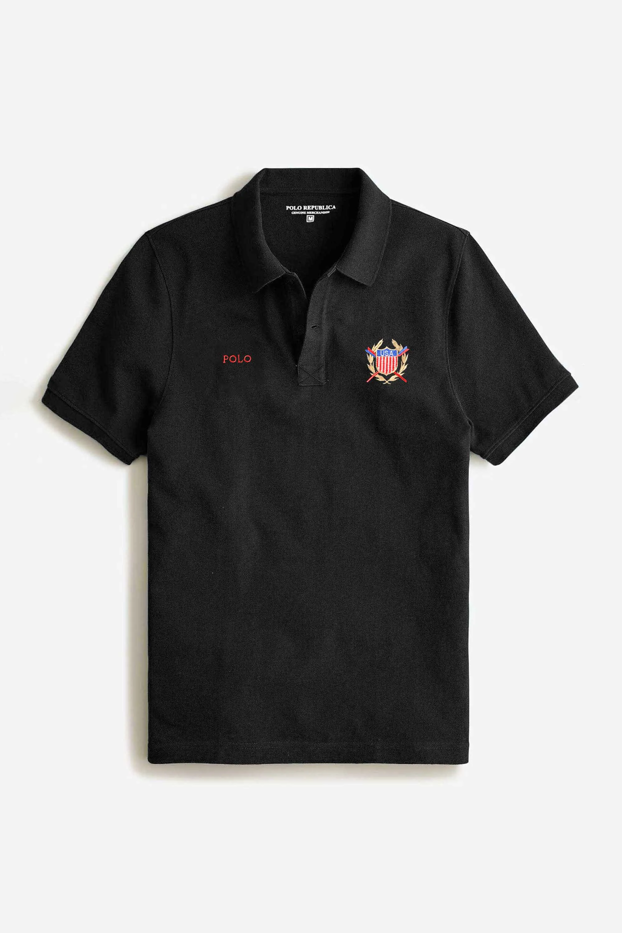 Polo Republica Men's USA & Polo Embroidered Short Sleeve Polo Shirt