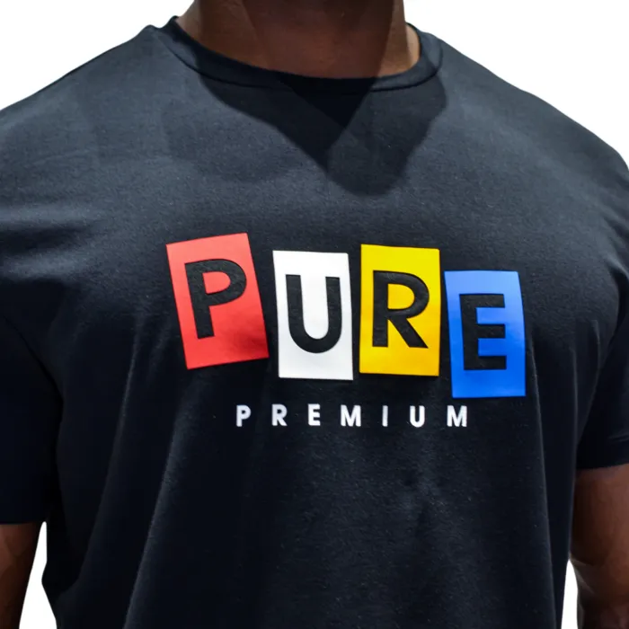 PURE PREMIUM BLOCK  T Shirt Black