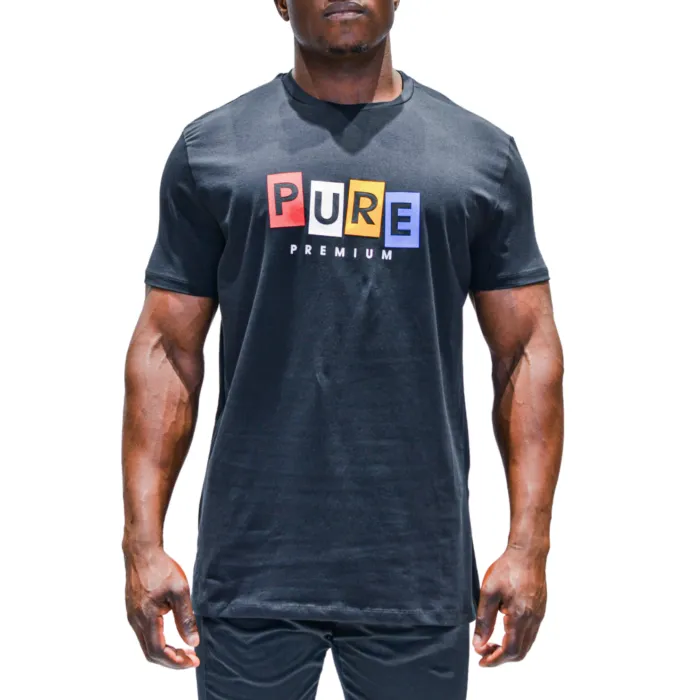 PURE PREMIUM BLOCK  T Shirt Black