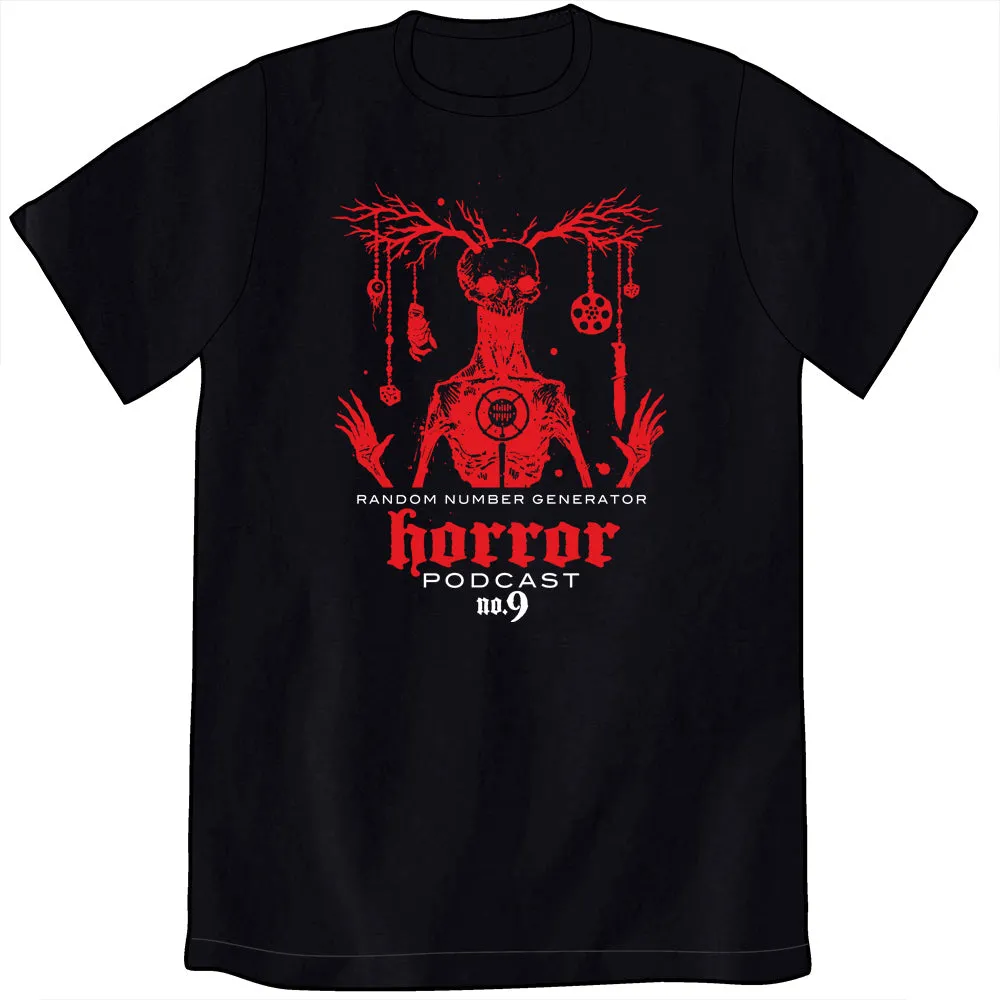 Random Number Generator Horror Podcast No. 9 Antler Skull Shirt VERSION TWO