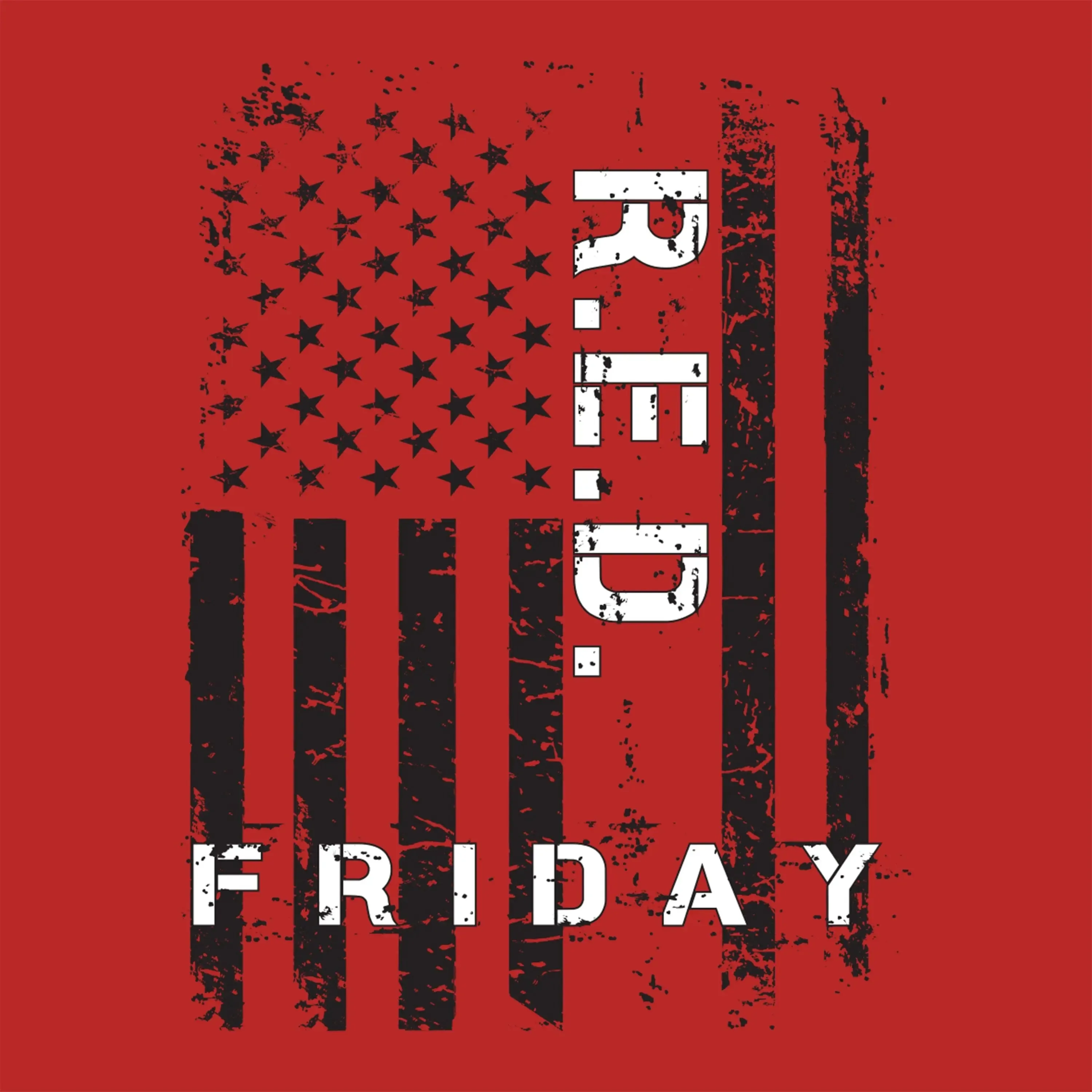 R.E.D. Friday Freedom Wht Flag 2-Sided Long Sleeve Tee