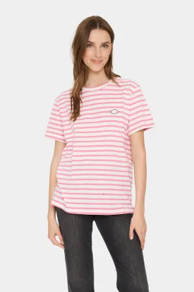 Saint Tropez Ganika Cotton T-Shirt in Chateau Rose Stripe