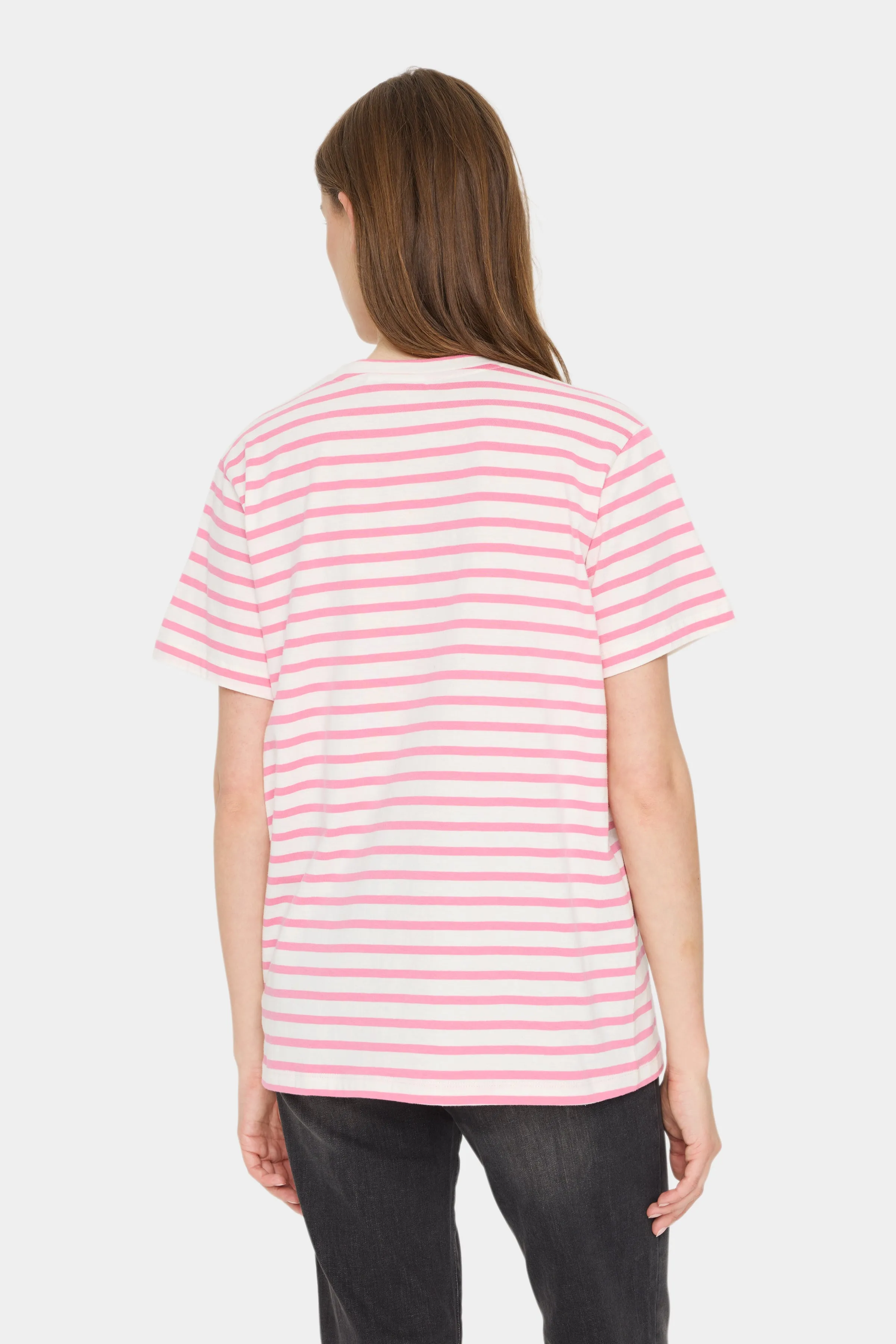 Saint Tropez Ganika Cotton T-Shirt in Chateau Rose Stripe