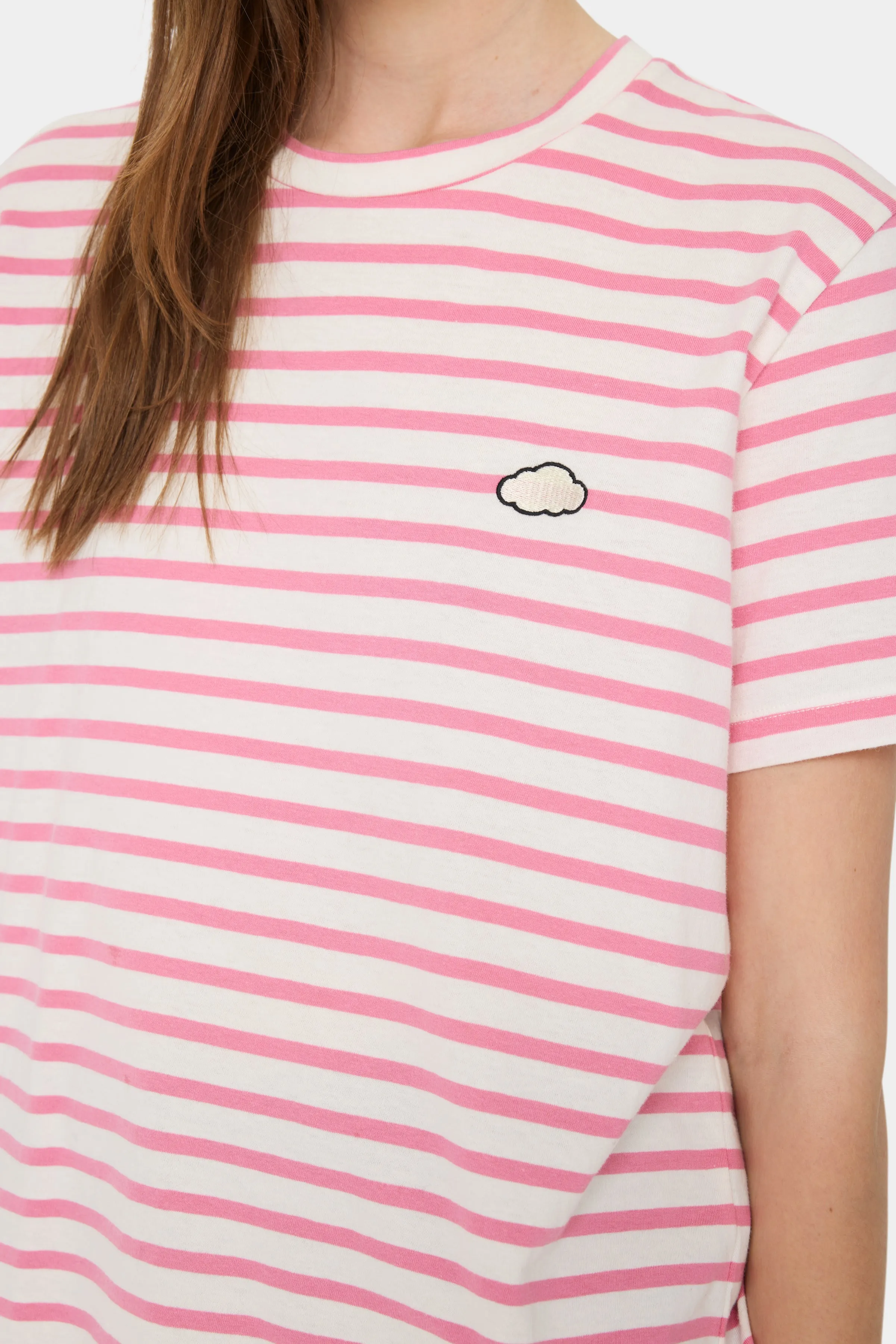 Saint Tropez Ganika Cotton T-Shirt in Chateau Rose Stripe