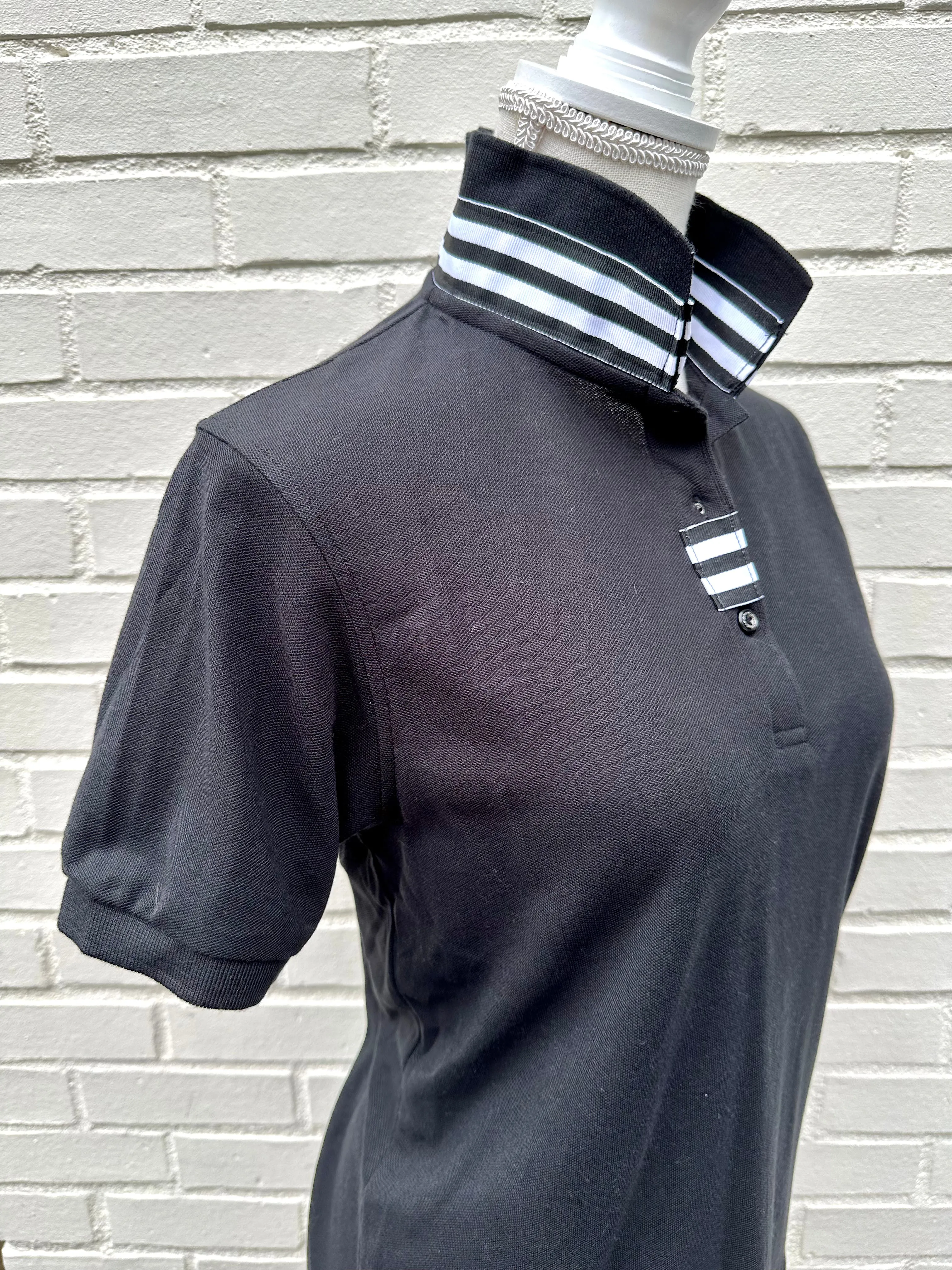 SALE - XS, S & M ONLY - Madonna Polo w Black/White Grosgrain  (POLO1) *FINAL SALE*