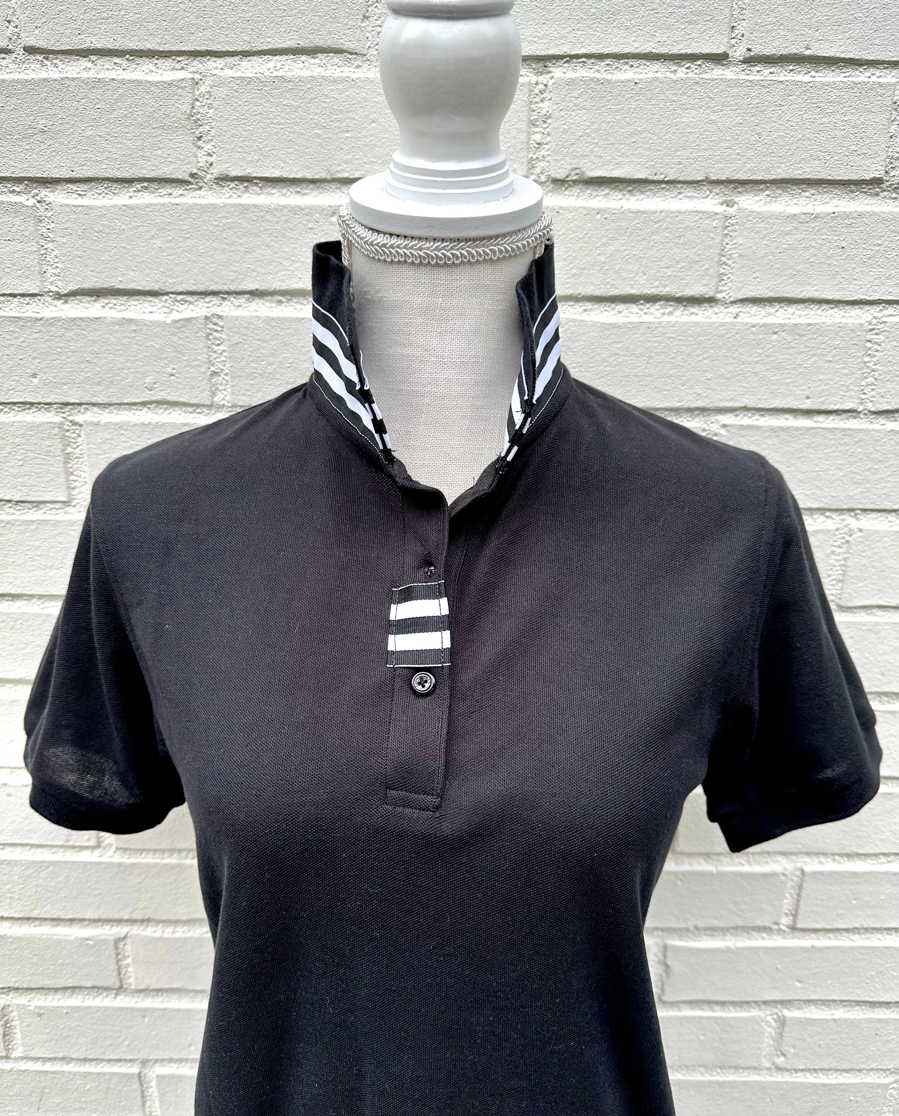 SALE - XS, S & M ONLY - Madonna Polo w Black/White Grosgrain  (POLO1) *FINAL SALE*