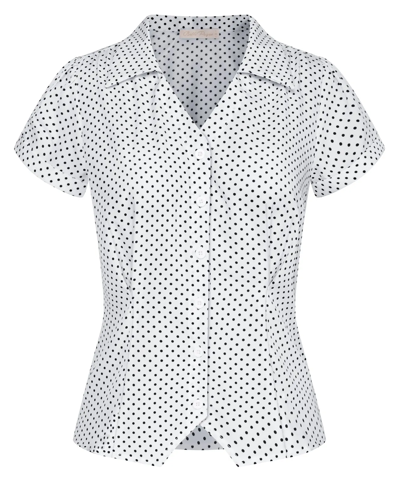 Short Sleeve Button Down Polka Dot Patterns Shirts Vintage Shirts Business Blouse Tops