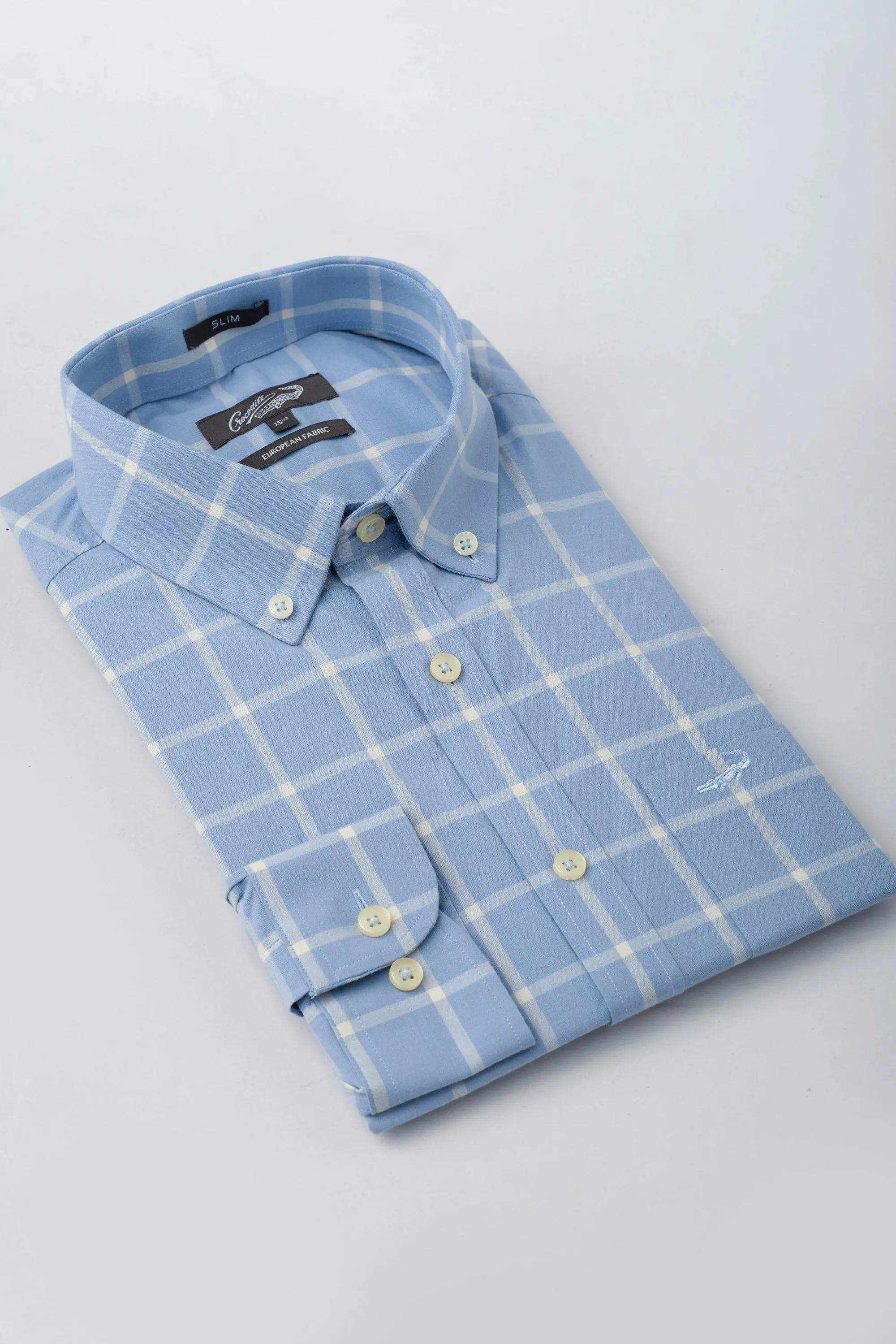 Slim Fit-Casual Shirts-Blue Marina