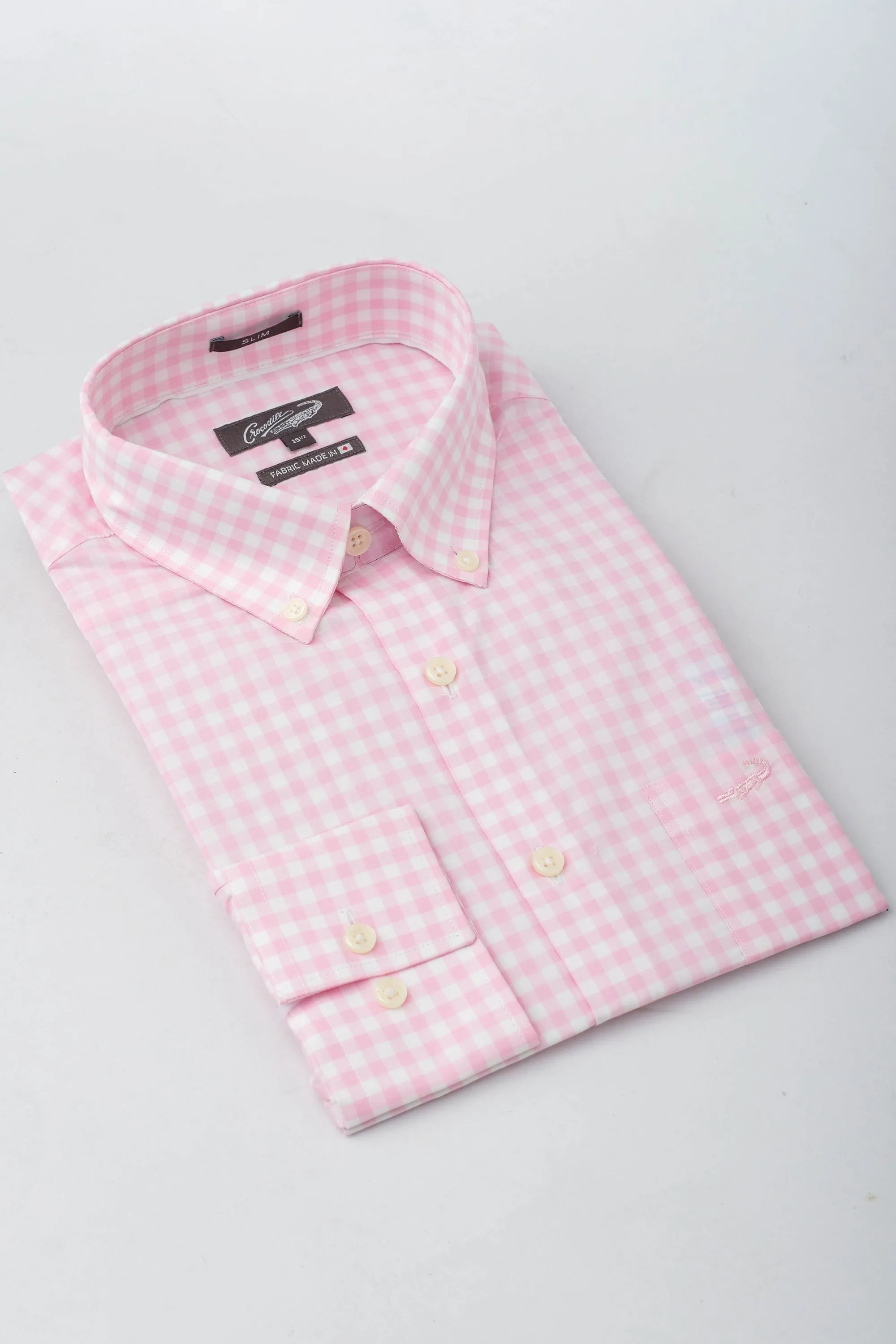 Slim Fit-Casual Shirts-L Pink