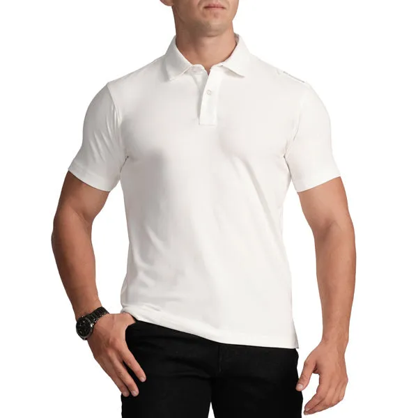 Slim Fit Polo T-Shirt-SHIRT-Snow White