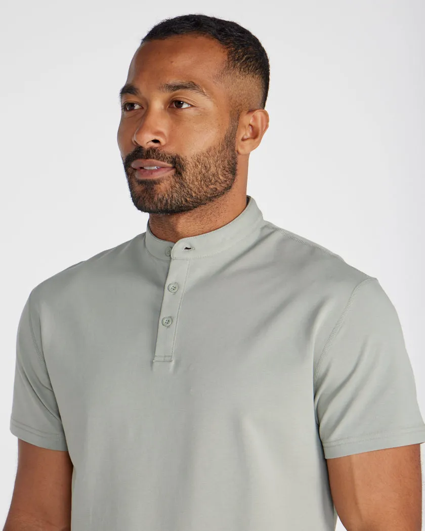 Stand Collar Short Sleeve Polo