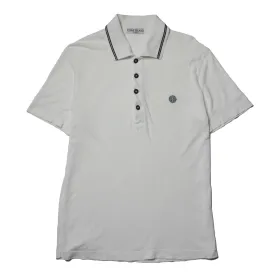 Stone Island White Polo T-Shirt circa 2000's