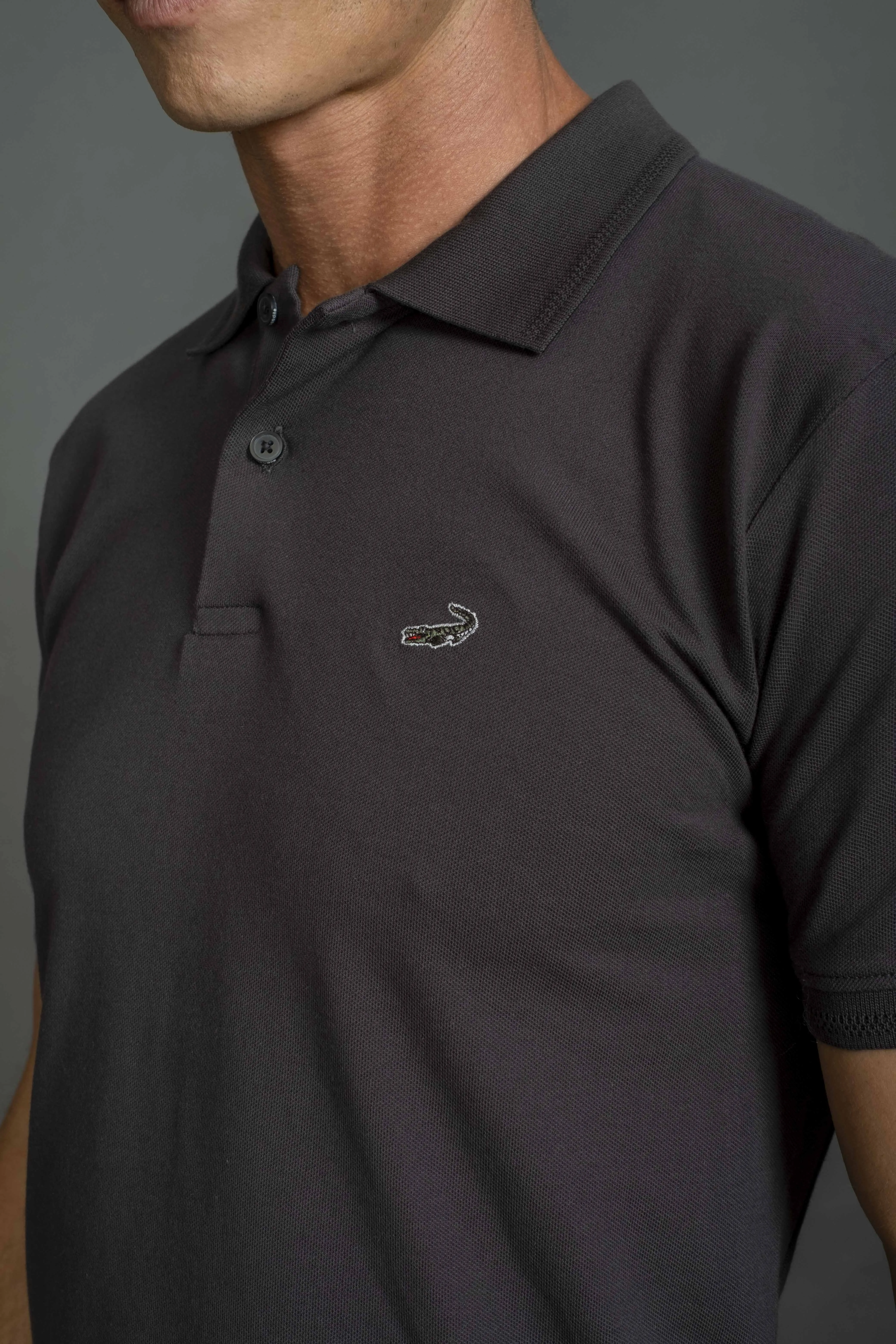 Supima Polo-Charcoal-Slim Fit