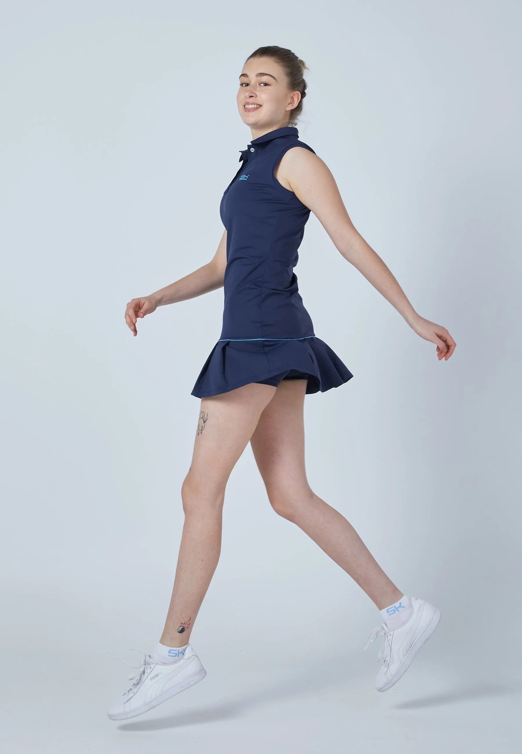 Tennis Polo Dress sleevless, navy blue