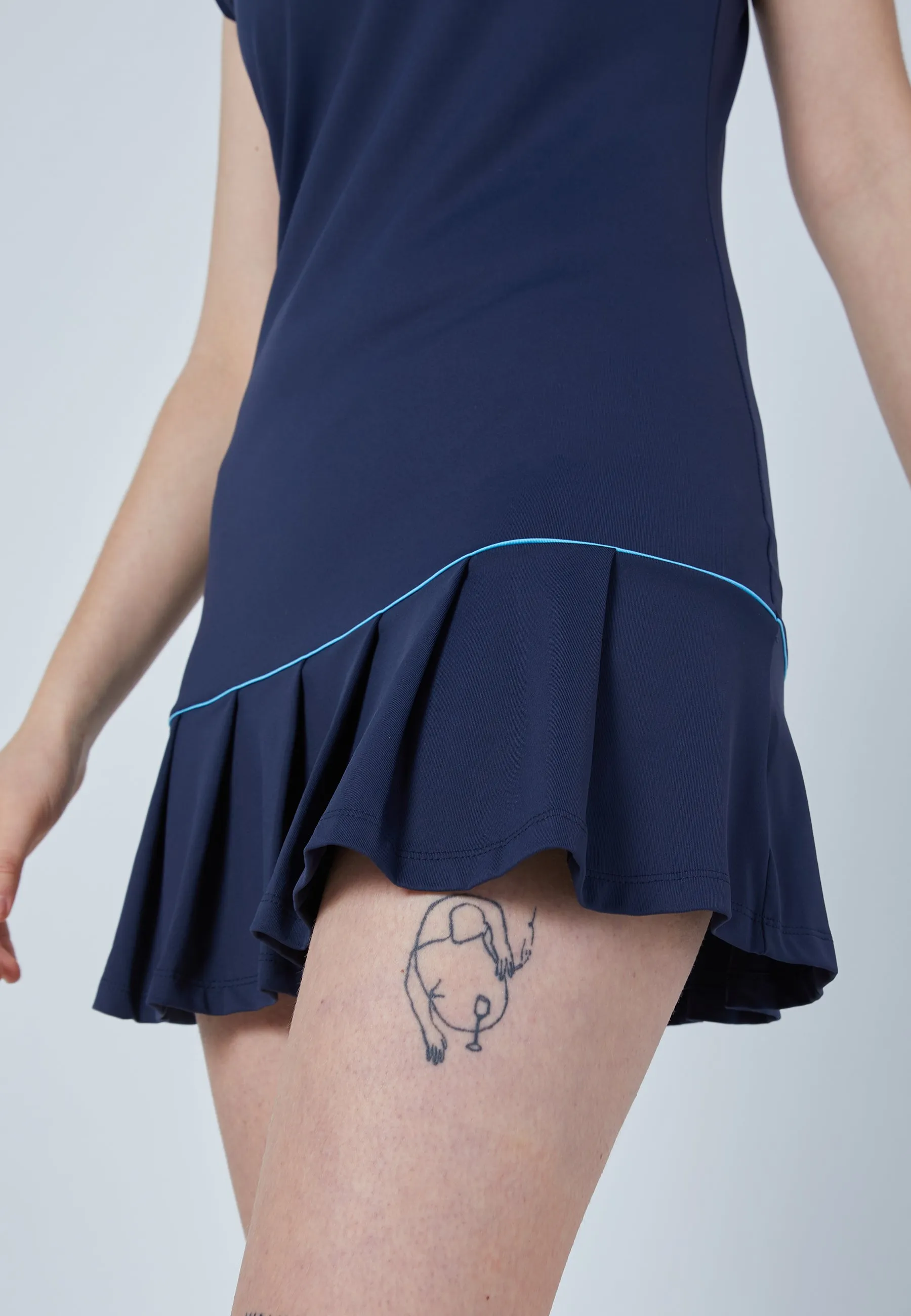 Tennis Polo Dress sleevless, navy blue